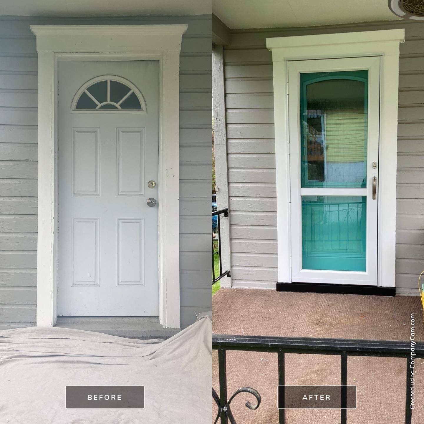 Before & After Door in Carnegie by Mt. Pleasant Window & Remodeling