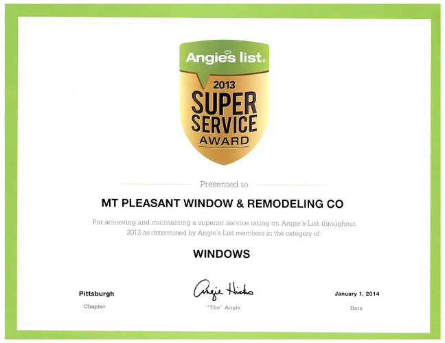 2014 angies list super service award