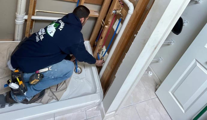 Bathroom conversion in a house in Carnegie