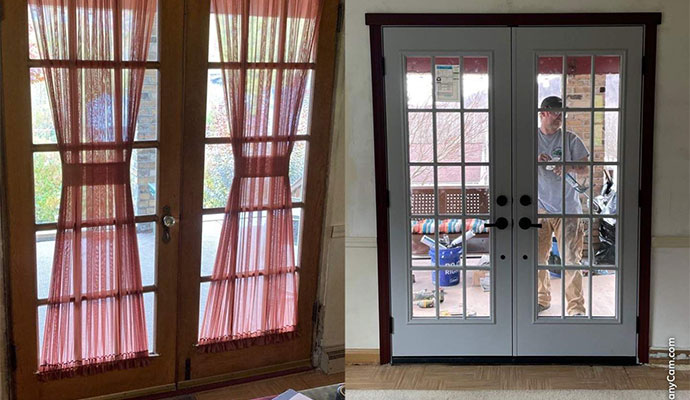 energy-efficient entry doors before and after