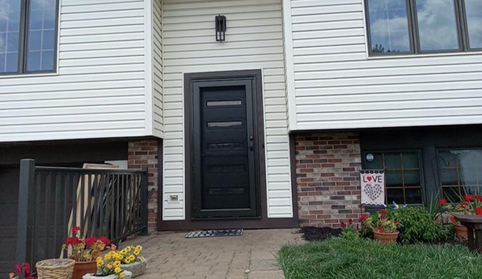 Steel entry door installed in a house in Pittsburgh
