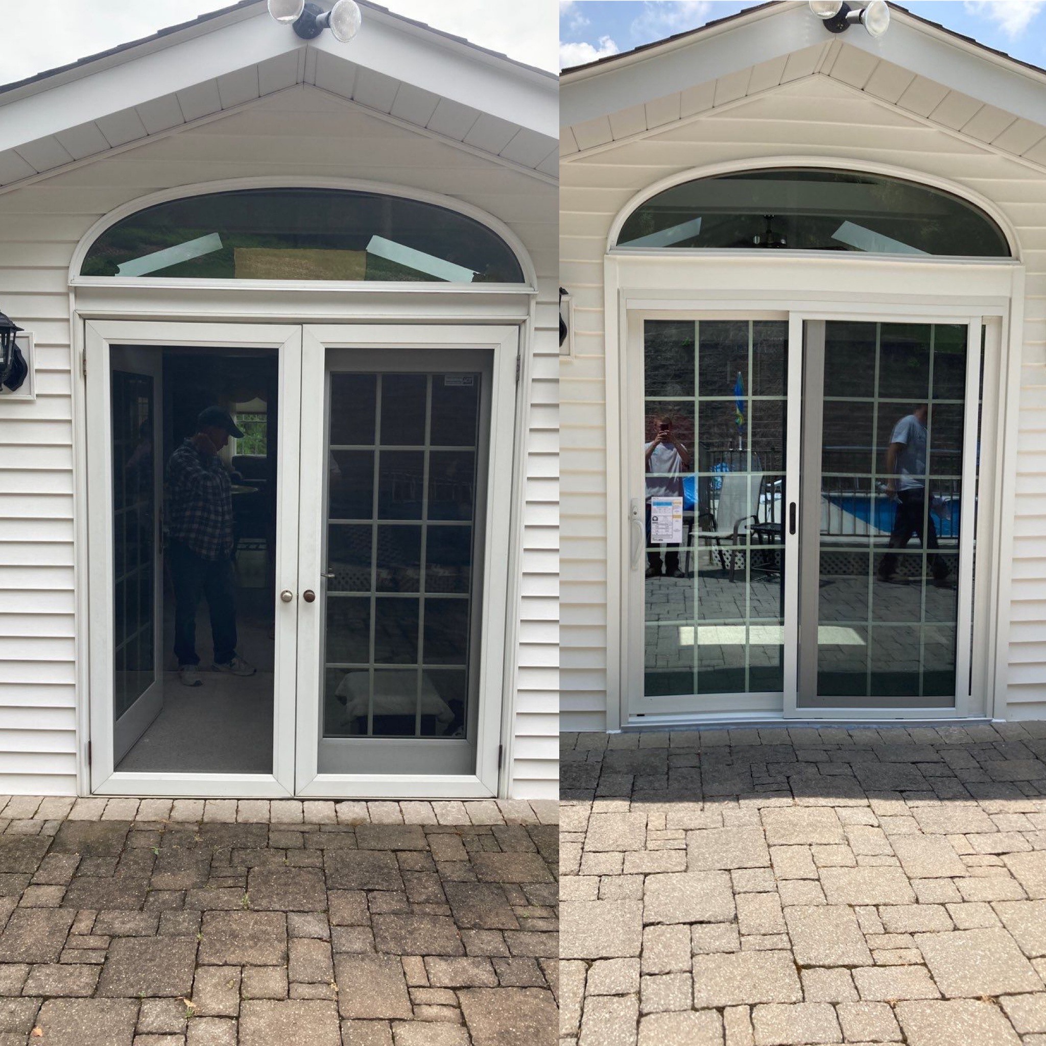 Before and After French to Patio Doors
