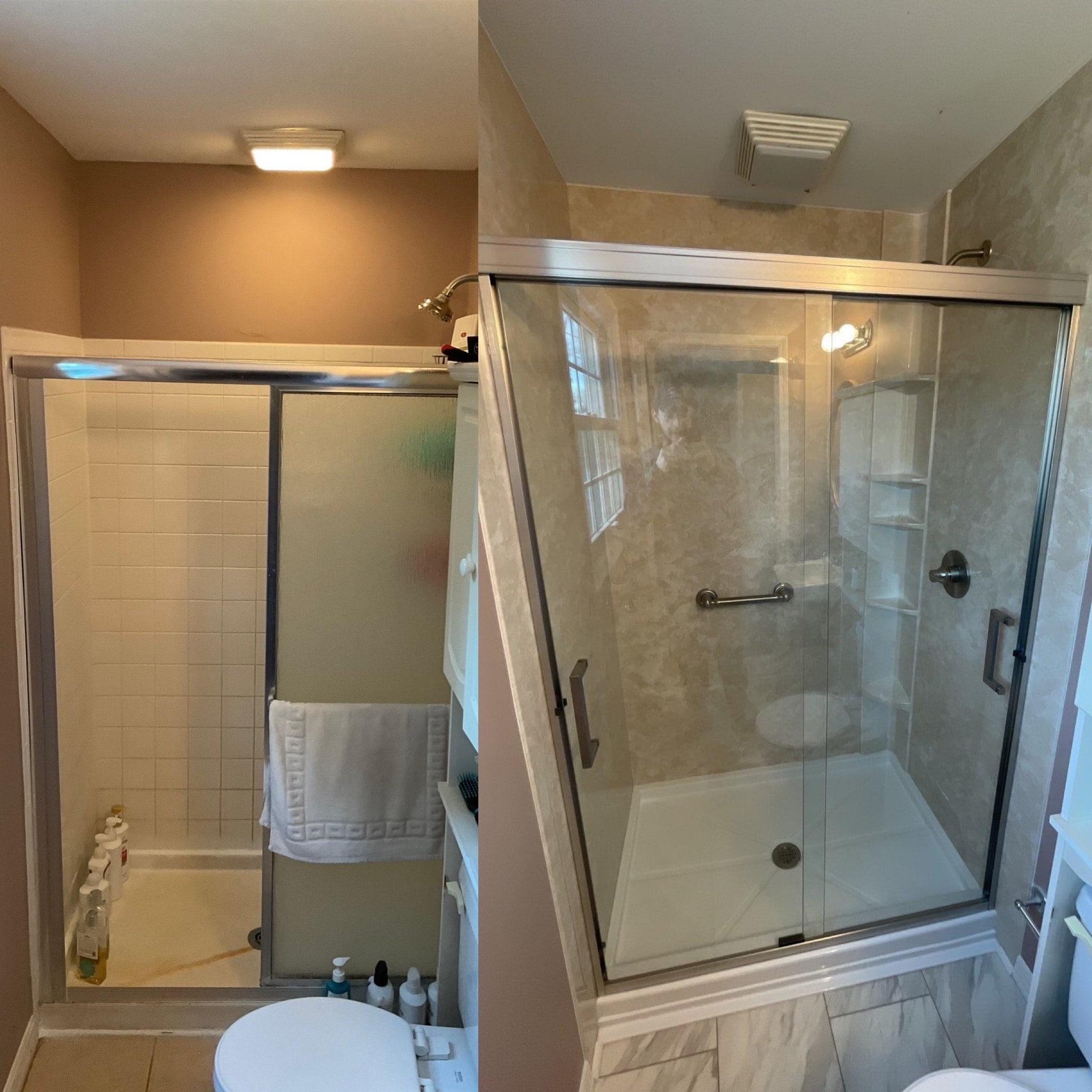 Before and After Walk-In Shower