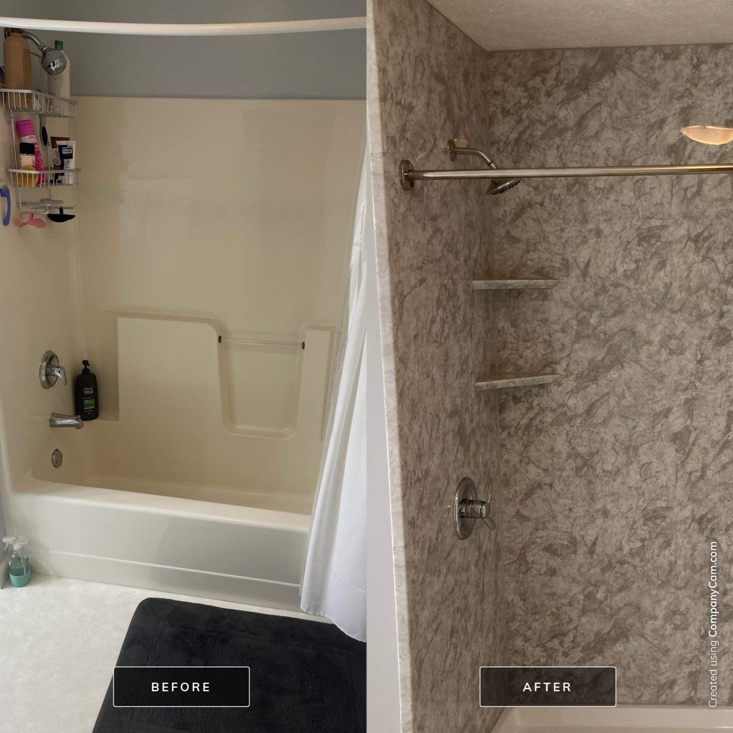Before and After Tub-To-Shower Conversion in Greensburg