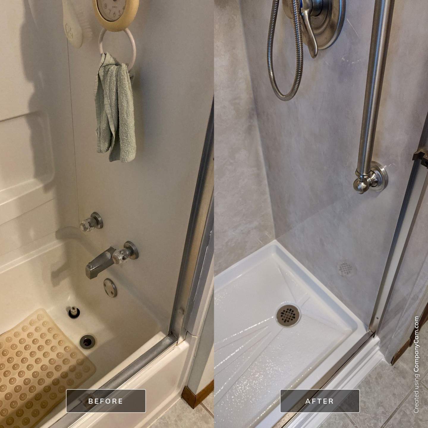 Before and After Tub-To-Shower Conversion