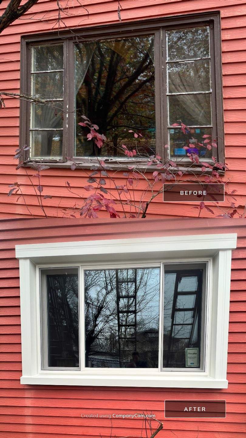 Before & After 3 Section Slider Window in Scottdale by Mt. Pleasant Window & Remodeling