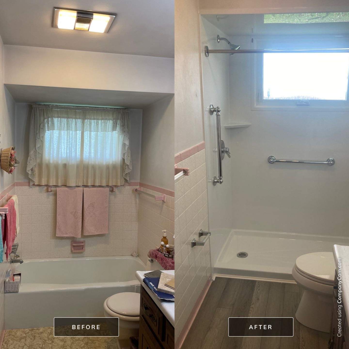 Before and After Tub-To-Shower Conversion in Mount Pleasant