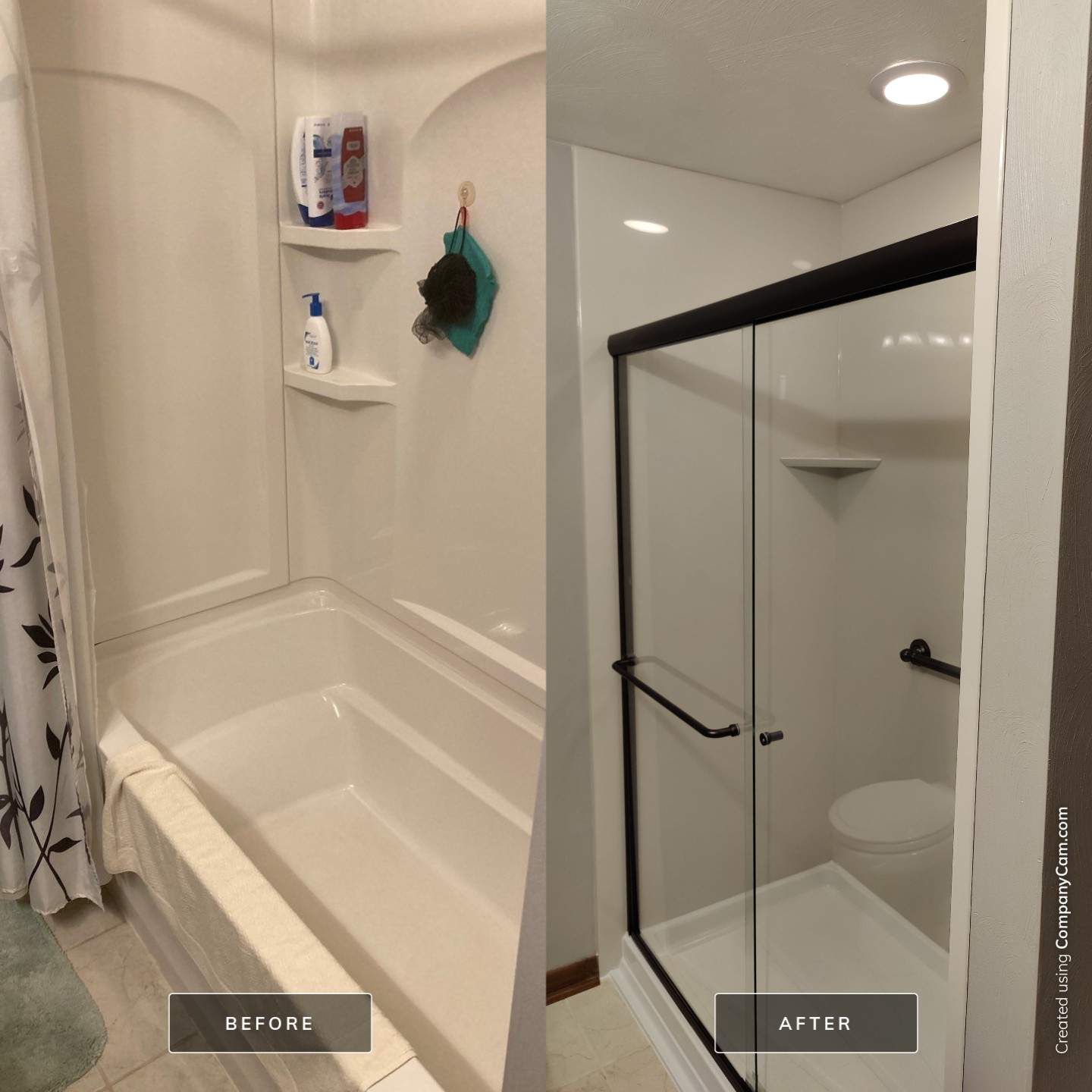 Before and After Tub-To-Shower Conversion in Latrobe