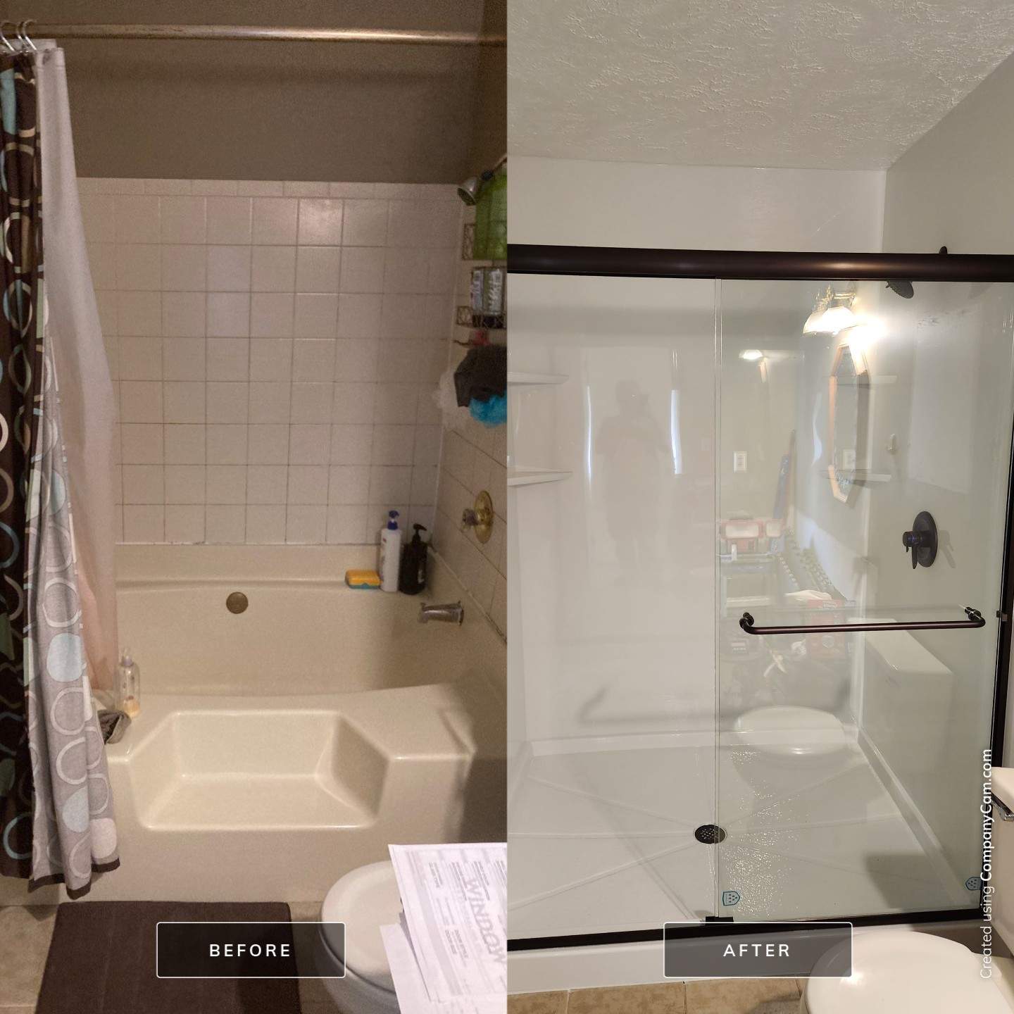 Before & After Tub-to-Shower Conversion in Uniontown by Mt. Pleasant Window & Remodeling