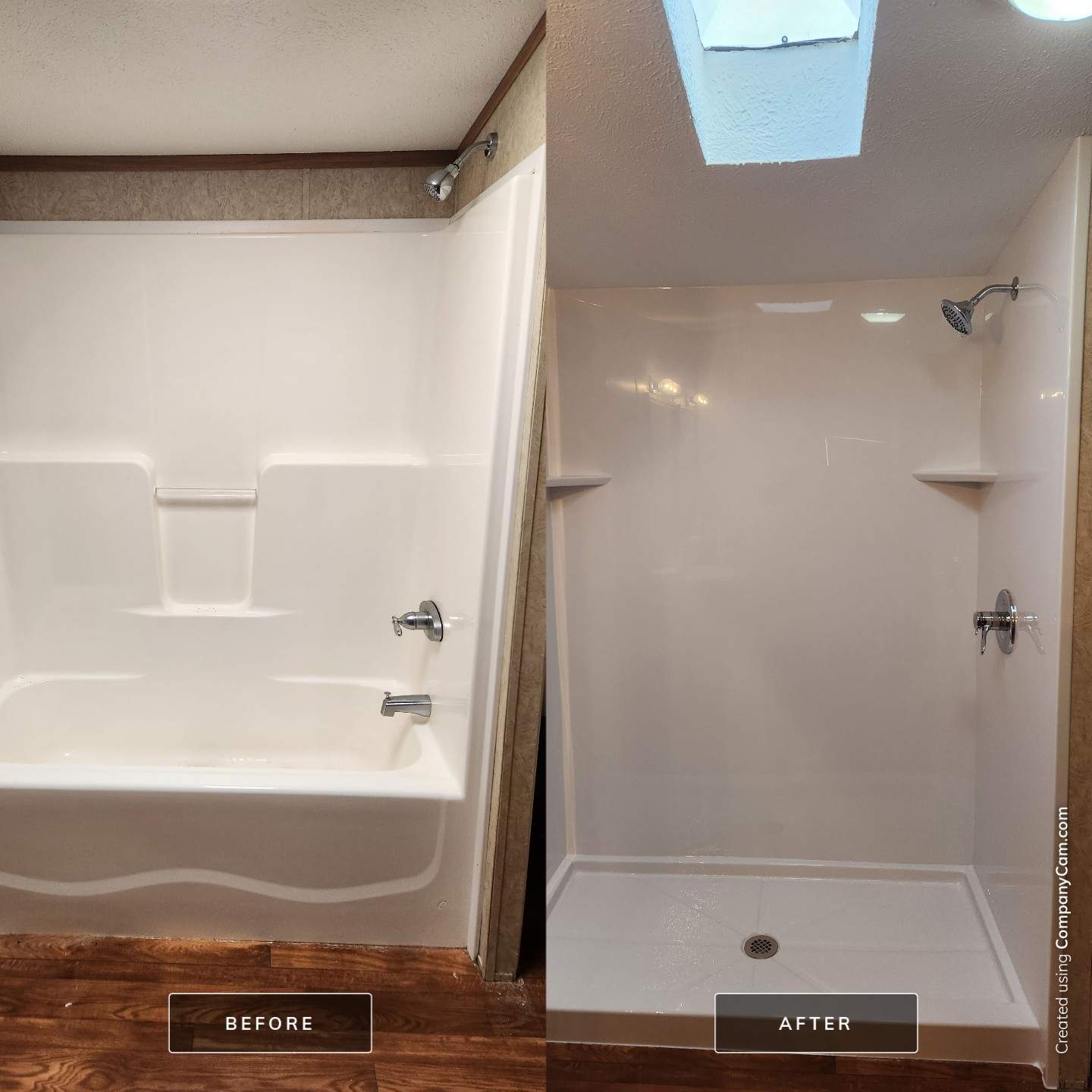 Before & After Tub-to-Shower Conversion in Connellsville by Mt. Pleasant Window & Remodeling