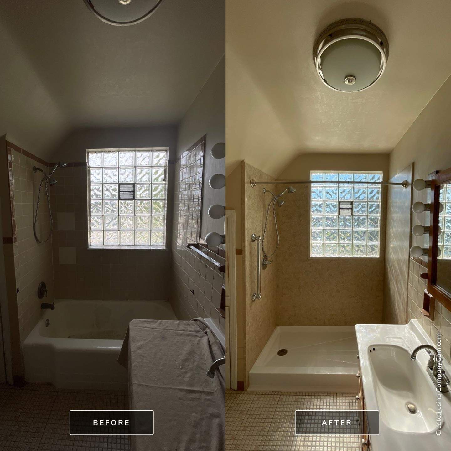 Before and After Walk-In Shower