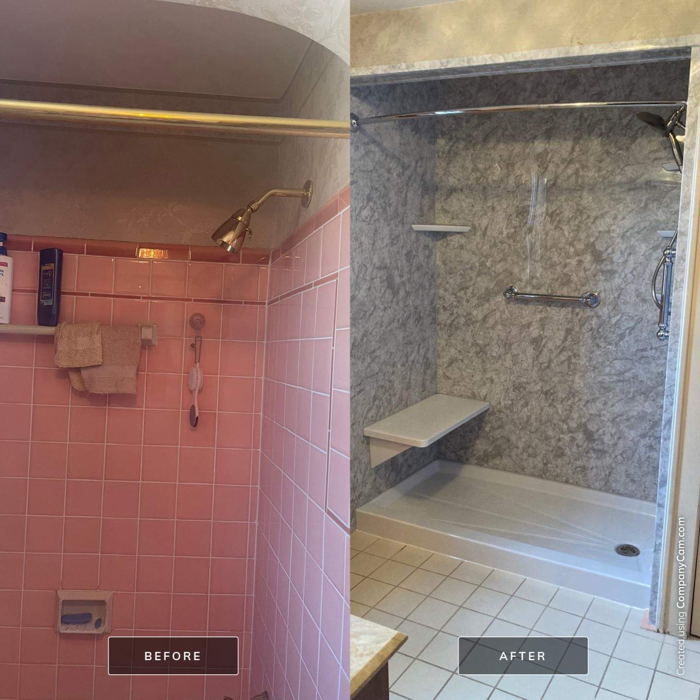 Before and After Tub-To-Shower Conversion in Latrobe by Mt. Pleasant Window & Remodeling