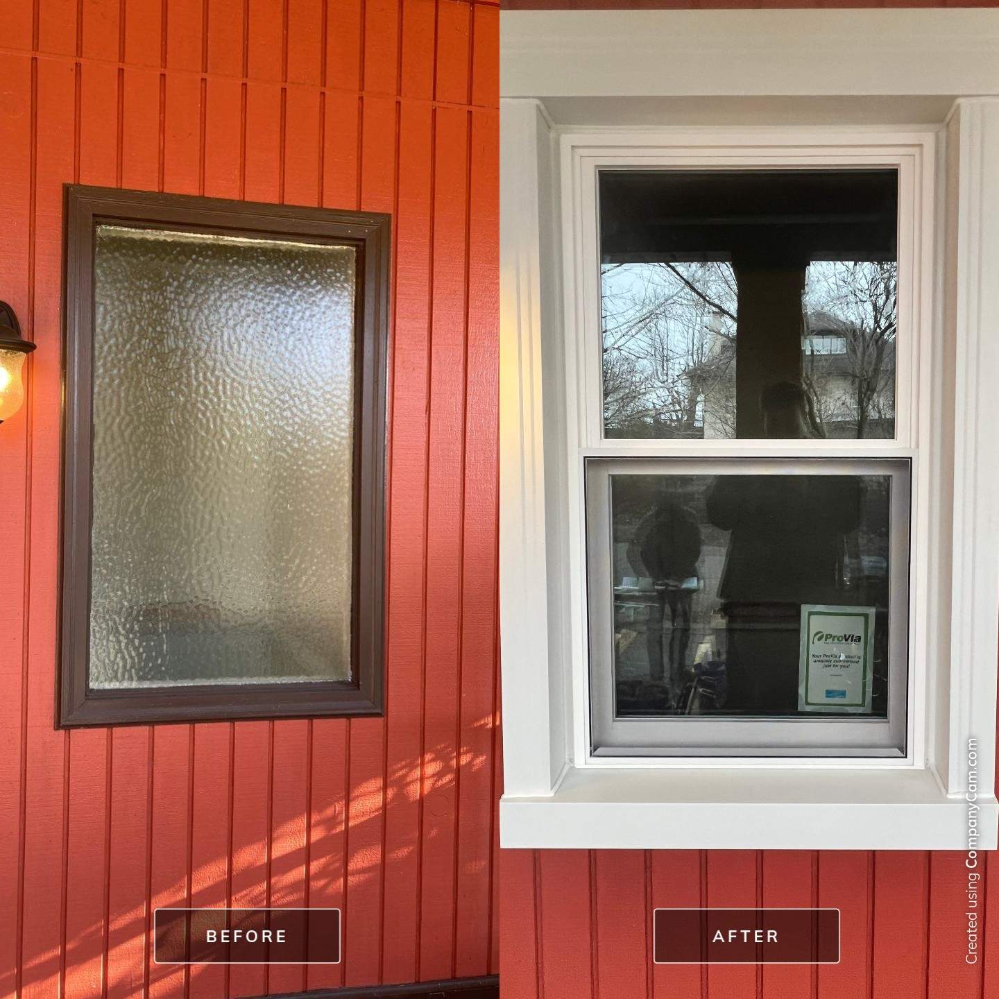 Before & After Window Conversion in Scottdale by Mt. Pleasant Window & Remodeling