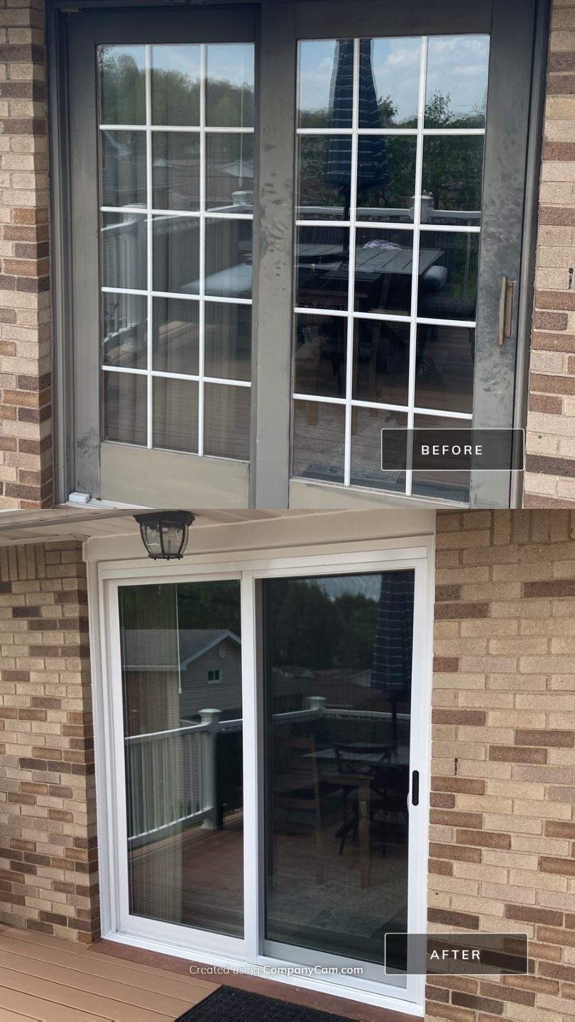 Before & After Patio Door in Irwin by Mt. Pleasant Window & Remodeling