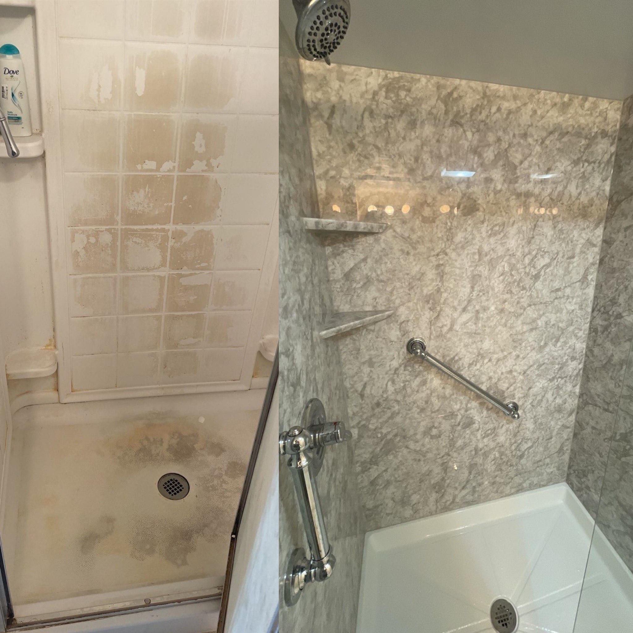 Before and After Walk-In Shower