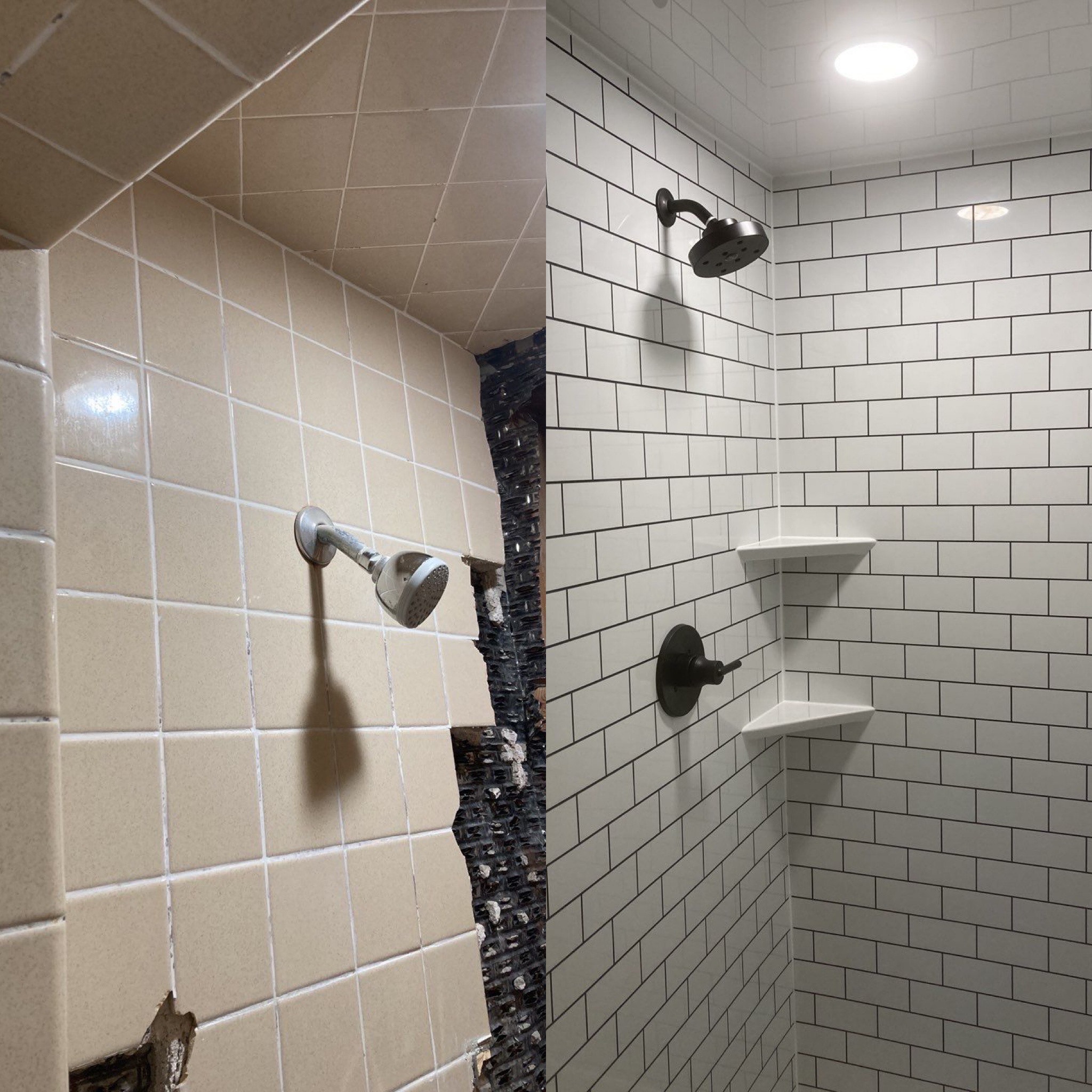 Before and After Walk-In Shower