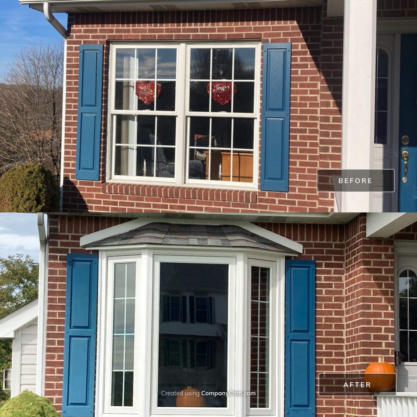 Before and After Bay Window Conversion 