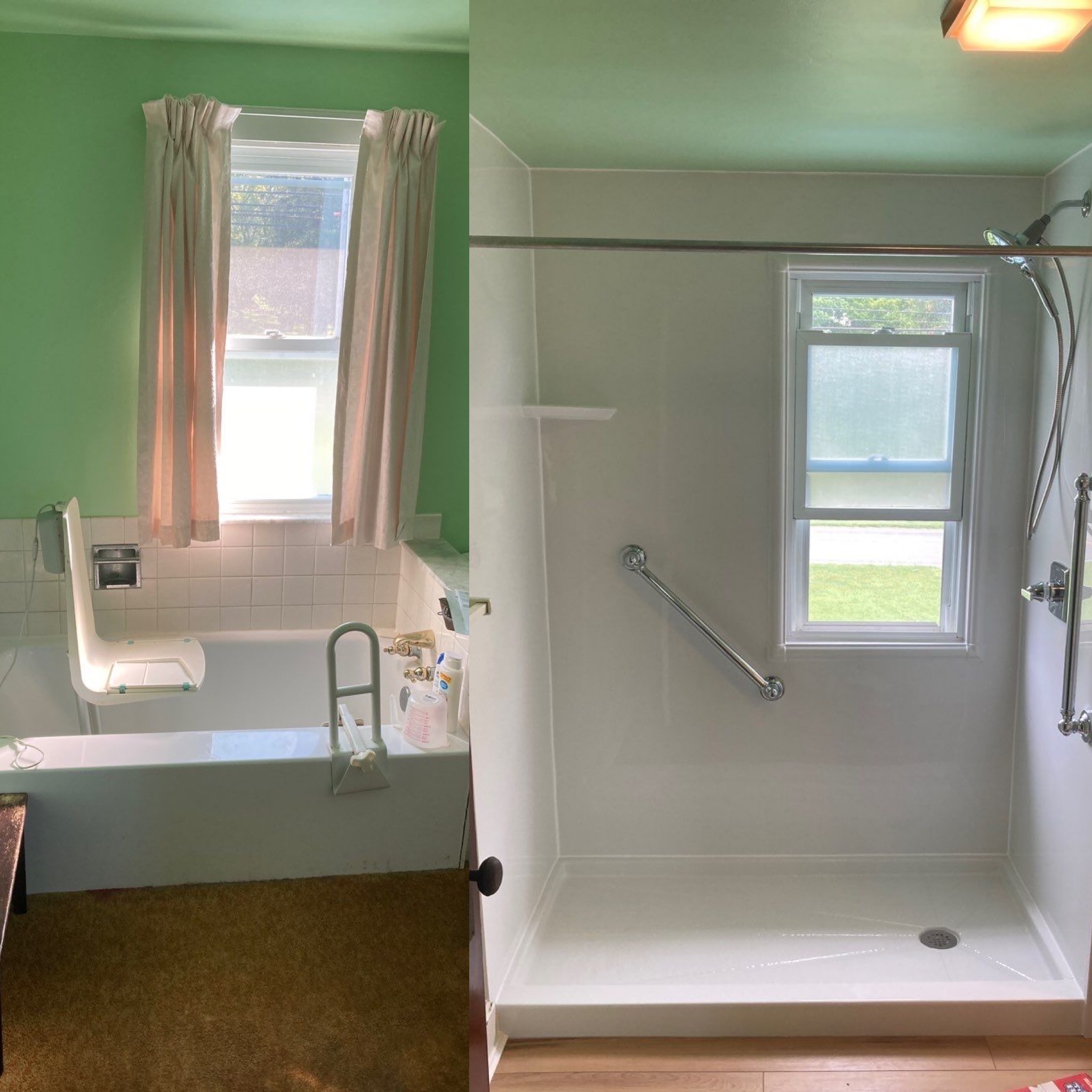 Before and After Walk-In Shower