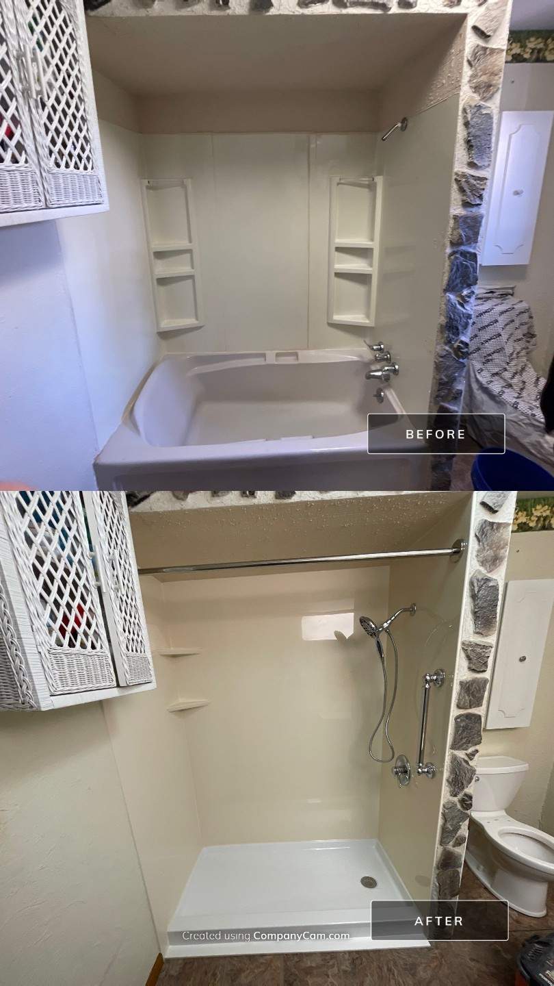 Before & After Tub-to-Shower Conversion in Greensburg 