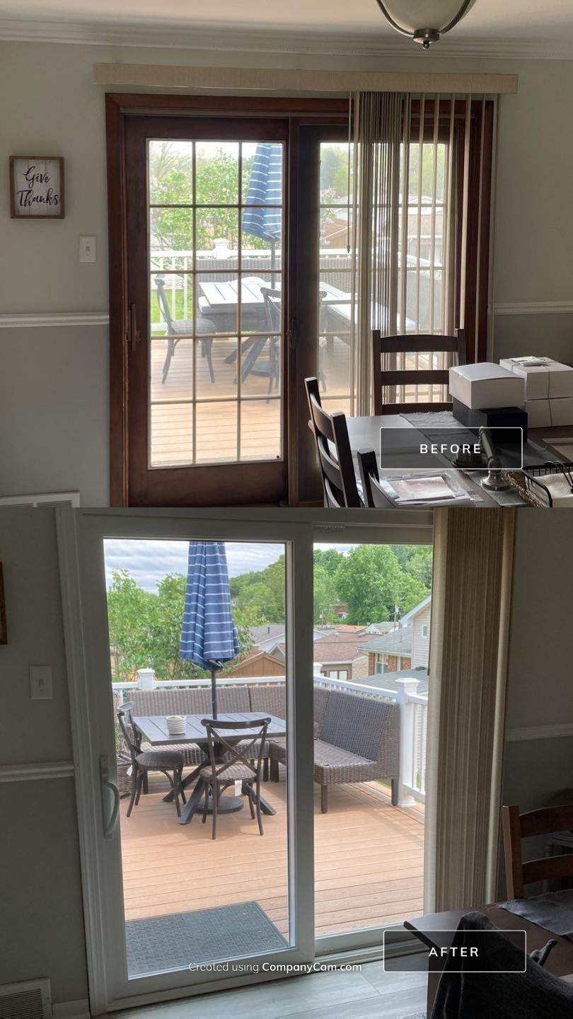 Before & After Patio Door (Inside) in Irwin by Mt. Pleasant Window & Remodeling