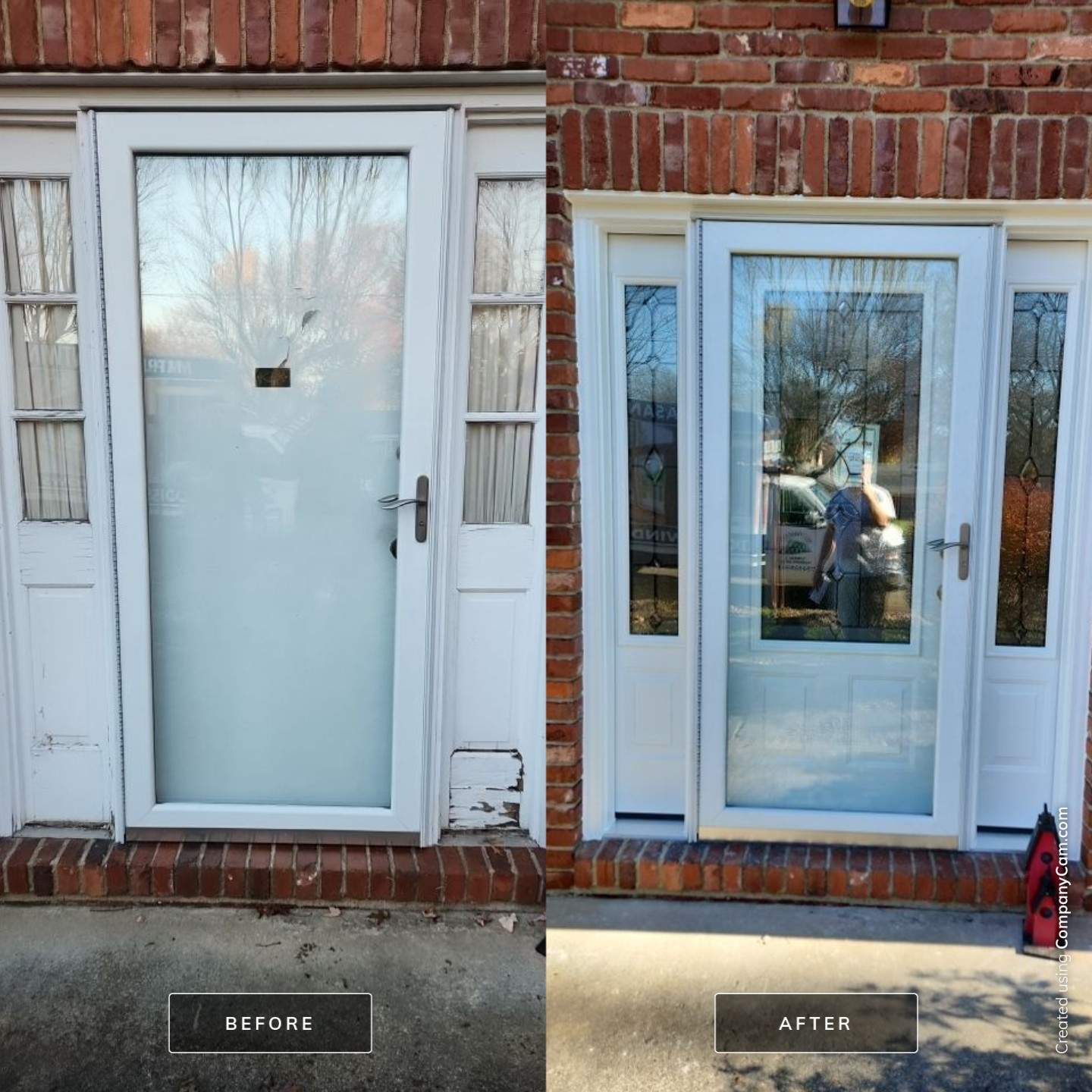 Before and After Entry Door with Storm Door