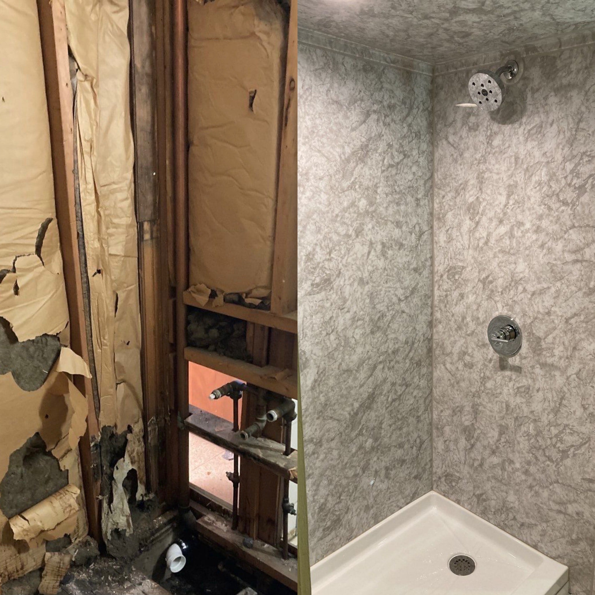 Before and After Walk-In Shower