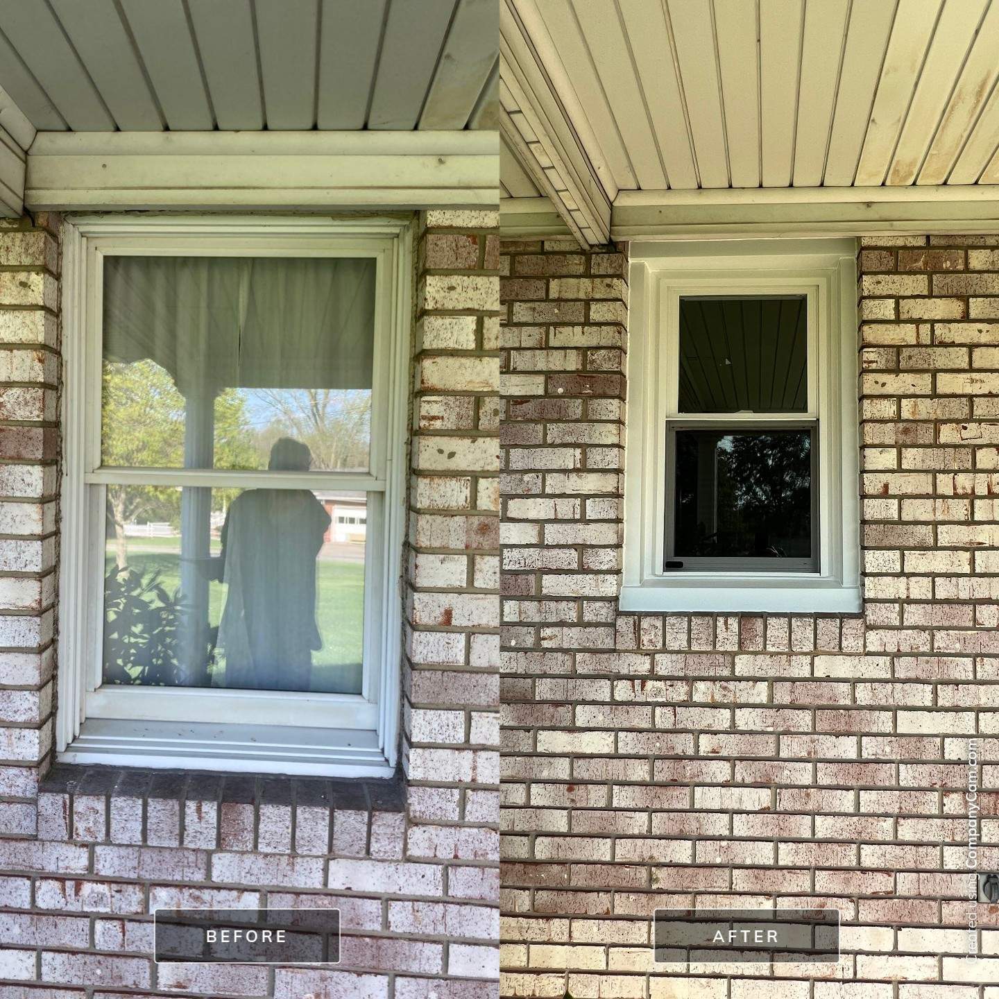 Before and After Double Hung Window