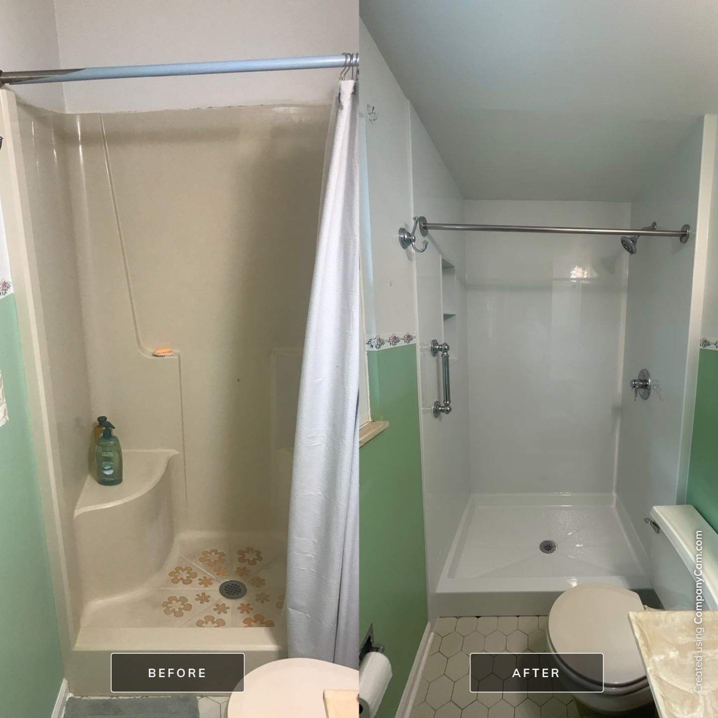 Before and After Walk-In Shower