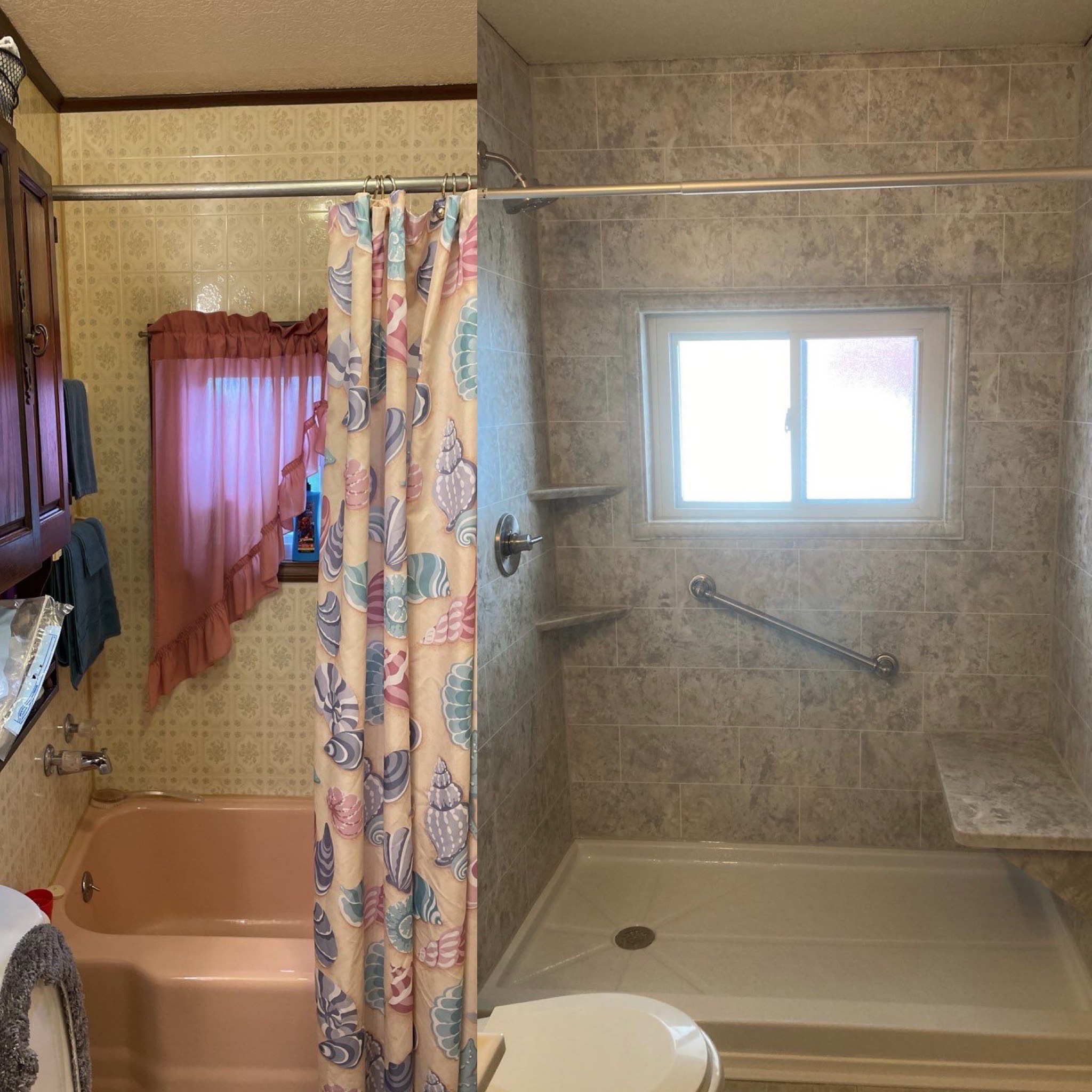 Before and After Walk-In Shower