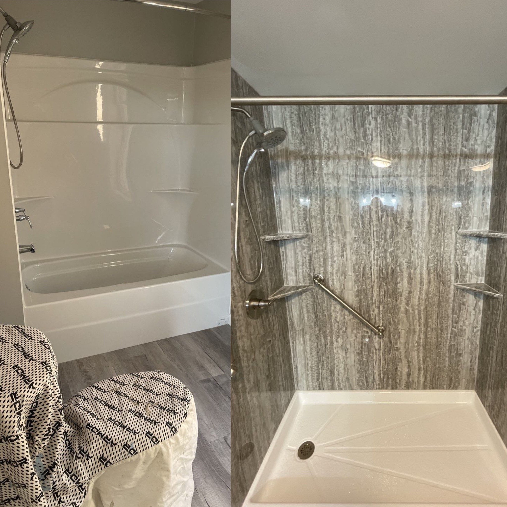 Before and After Walk-In Shower