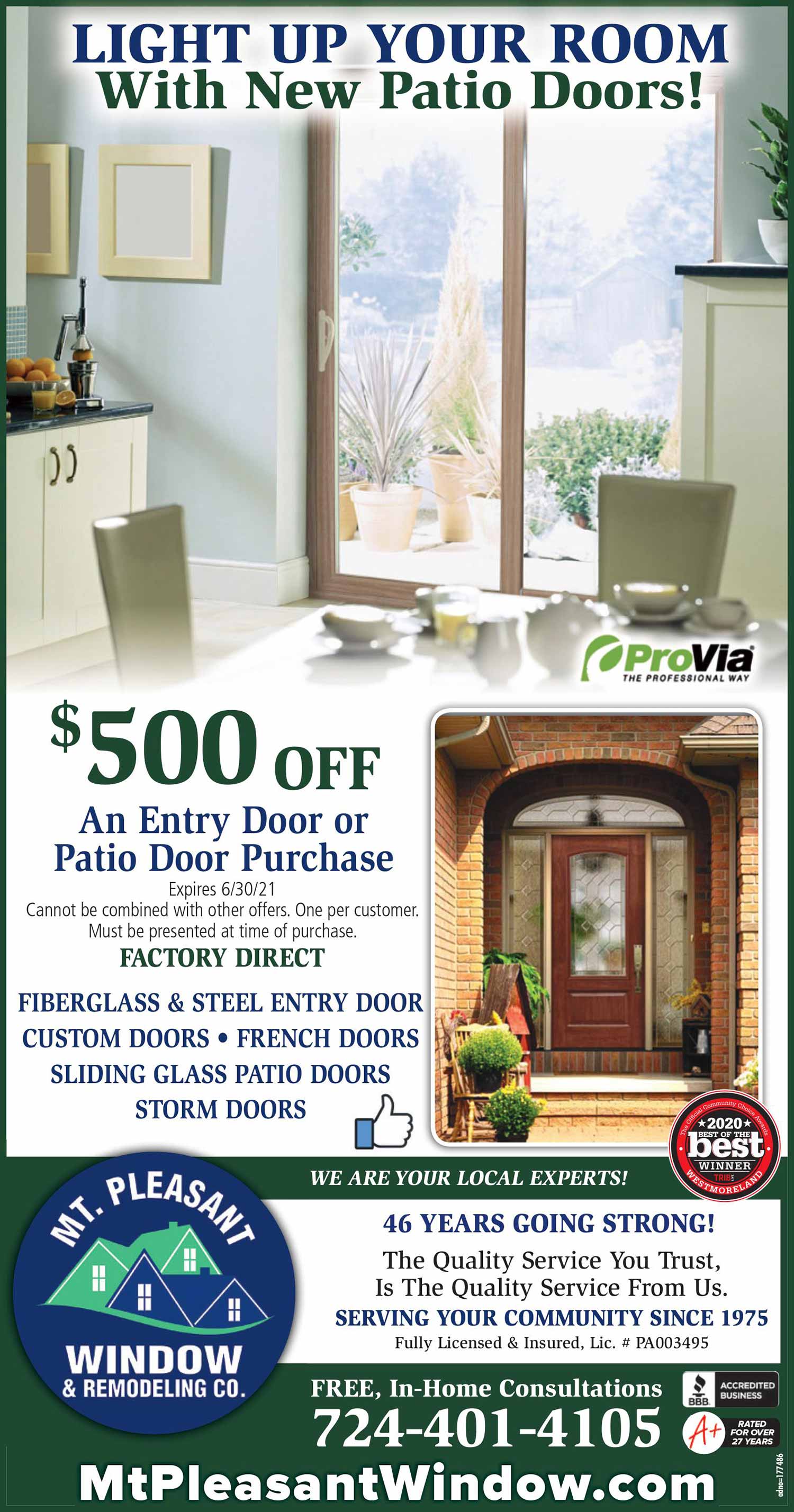 Light Up Your Room with New Patio Doors!