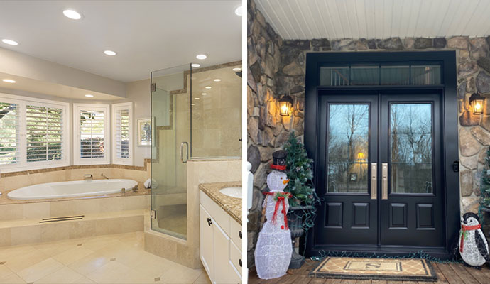 Modern bathroom and door replacement and remodeling in Murrysville, PA