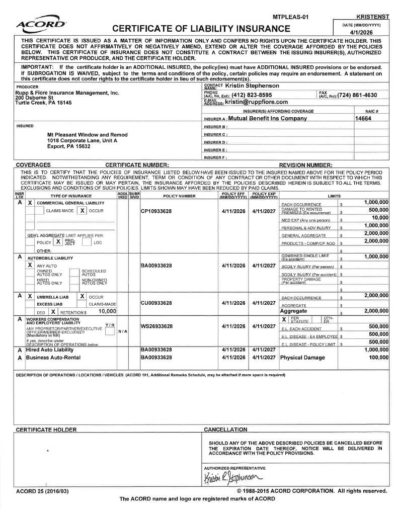 Liability Certificate Insurance