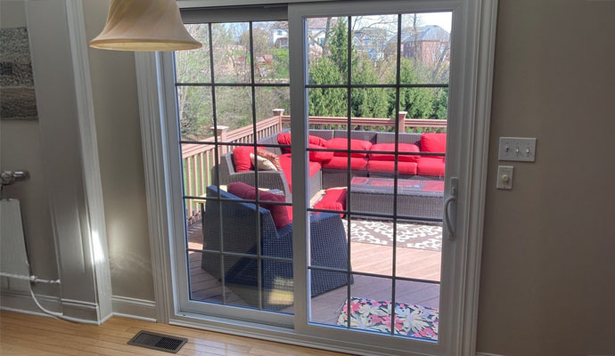 Easily maintainable swing patio doors installed in a house in Pittsburgh