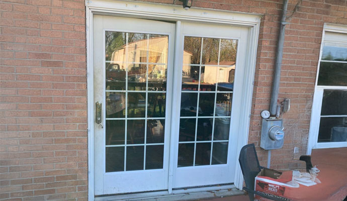 Patio doors installed in a house in Pittsburgh