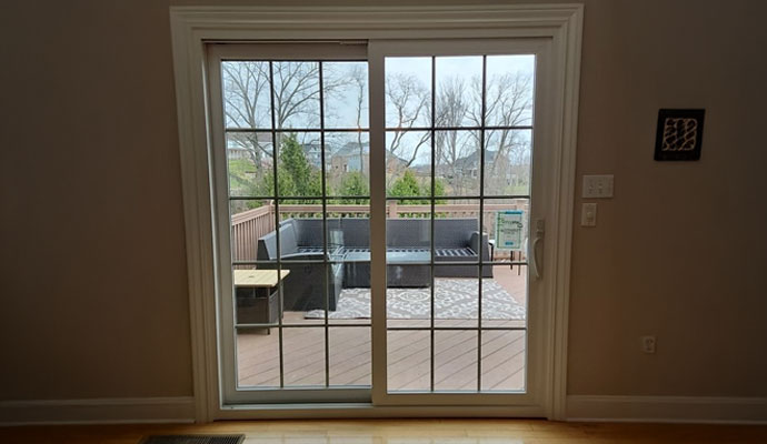 Swing patio doors installed in a house in Pittsburgh