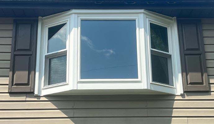 A bay and bow window