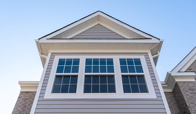 Double hung window in a house