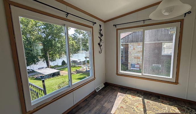 Picture window in residential house