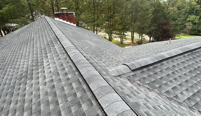 Installed starter strip shingles