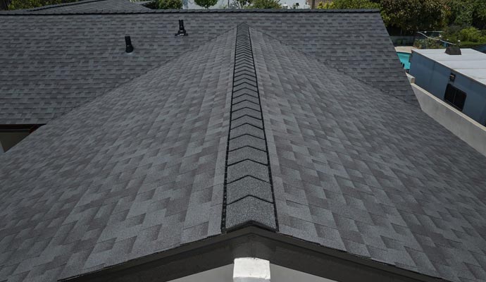 Newly installed residential roof