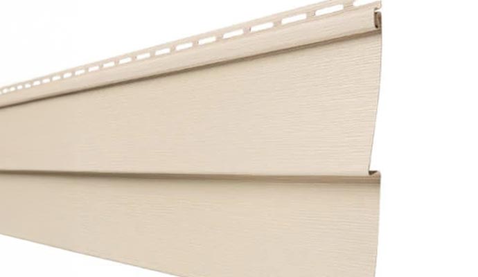 Beige-colored Mastic Ovation™ vinyl siding panel